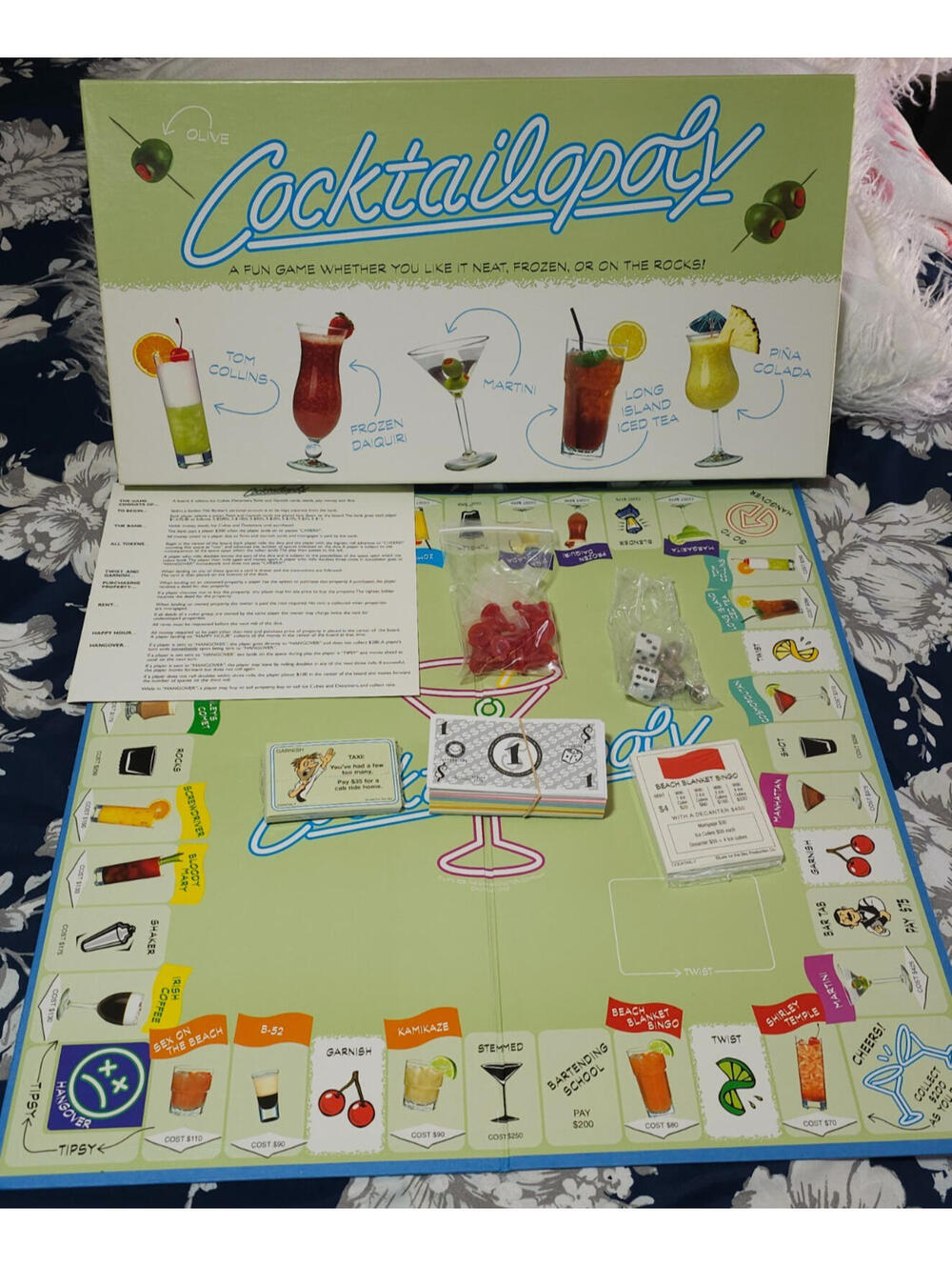 Cocktailopoly Monopoly Style Board Game Never Played All Pieces Factory Sealed! - Picture 5 of 11